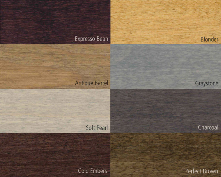 Selected sherwood color swatches - Moslow Wood Products (Virginia)