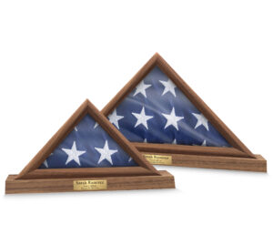 Solid Walnut Wood Memorial Flag Cases