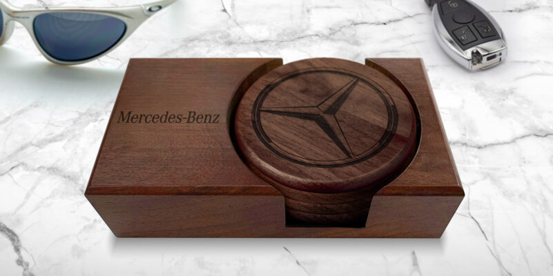Custom Solid Walnut Wood Coaster Set
