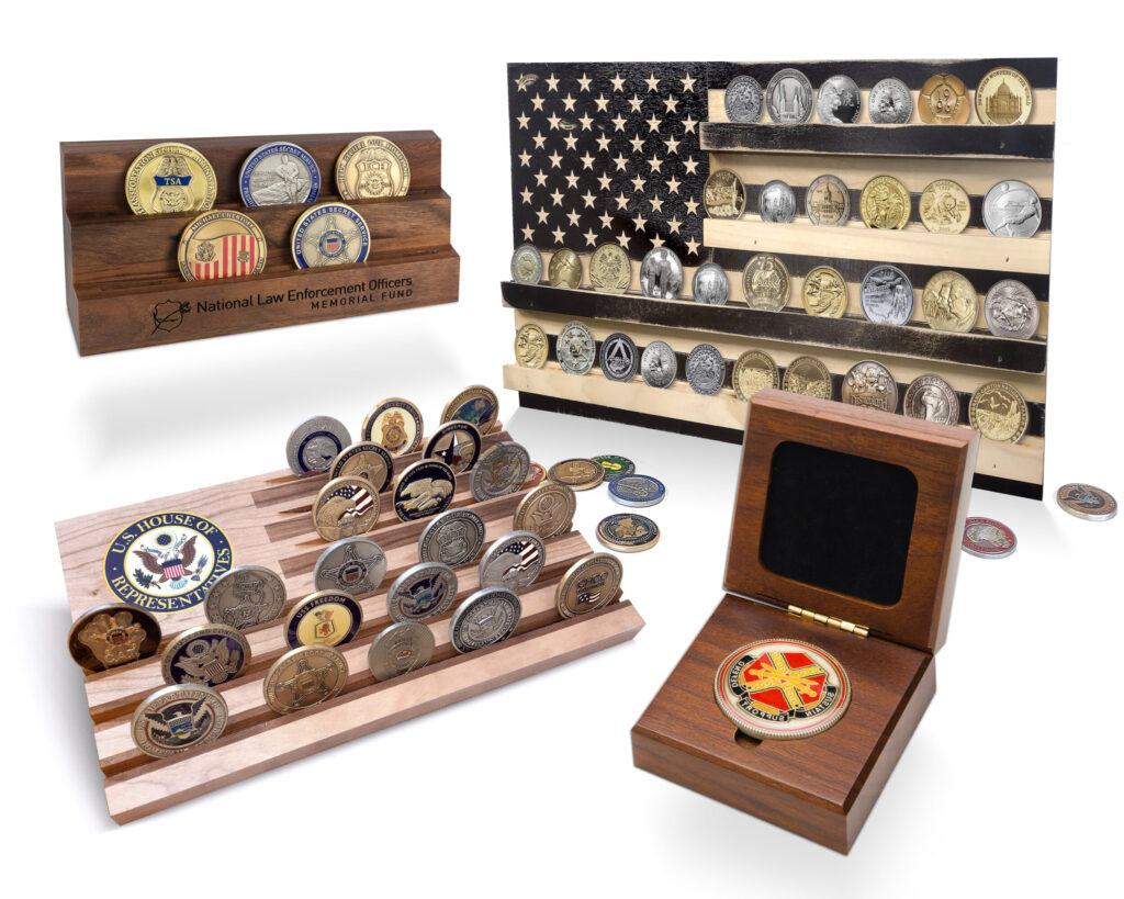 Solid Walnut Coin & Medallion Holders
